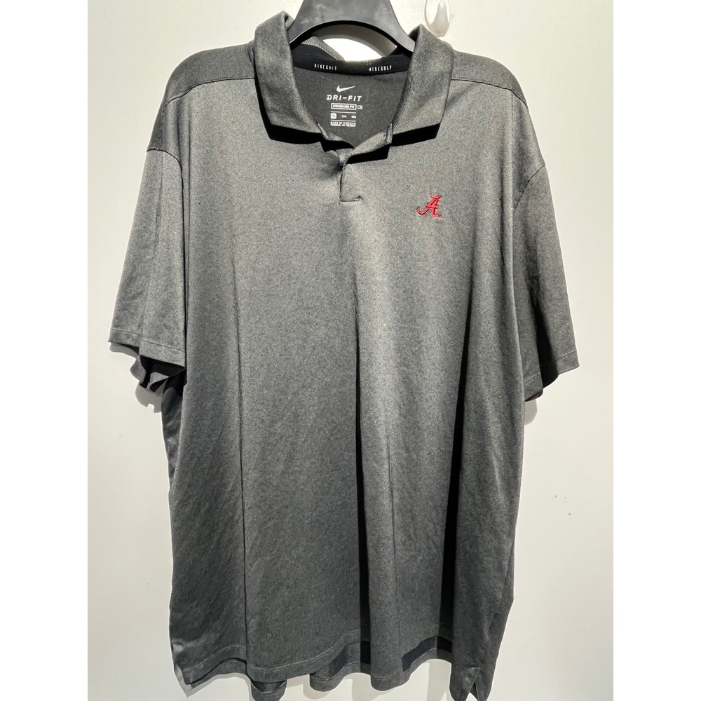 Nike Golf Alabama Crimson Tide Dri-FIT Polo Shirt Mens XXL Grey Heather A Logo